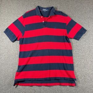 Vintage Polo Ralph Lauren Polo Mens Extra Large XL Red Blue Stripe